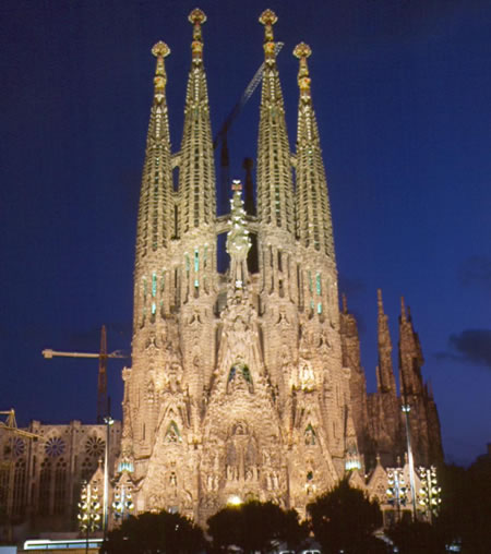 Sagrada Familia di notte (opera di Gaudì)